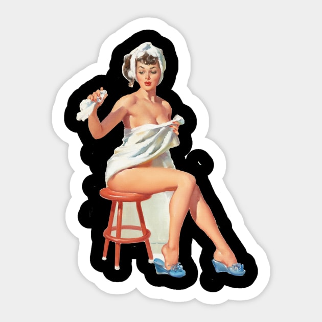 Vintage Pinup Girl Clipart Bathing Beauty Sticker by StacysCellar